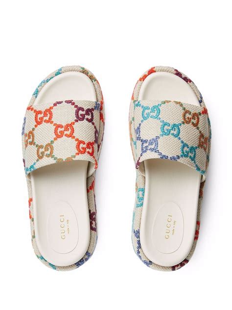 gucci slide logo|gucci slides colorful.